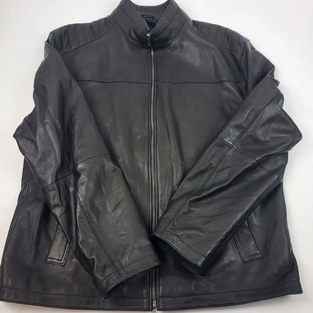 Murano Premium Leather Genuine jacket Lamb Skin Black